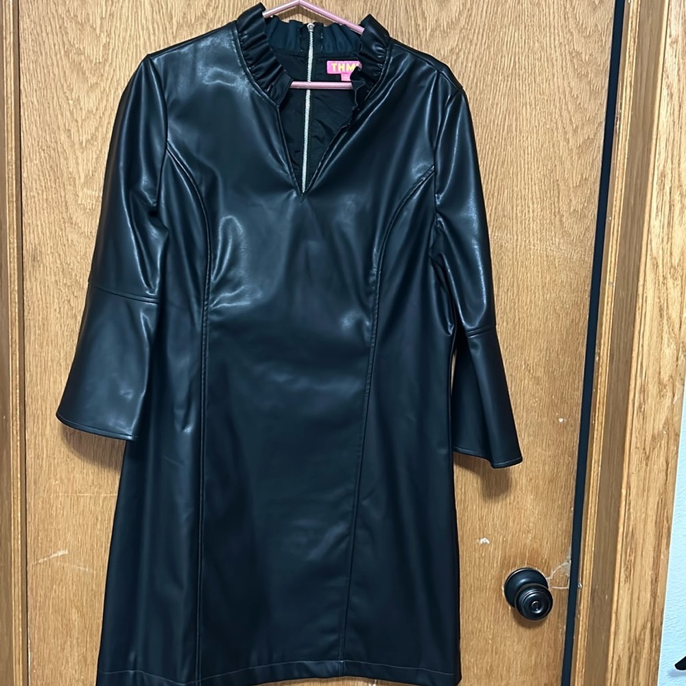 Faux Leather Dress